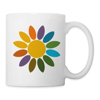 Colorful Flower Color Wheel Retro Flower Design - Mug - white - Right