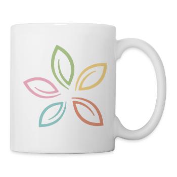 Pastell Blume Minimalistische Flower Line Art - Tasse - Weiß - Rechts