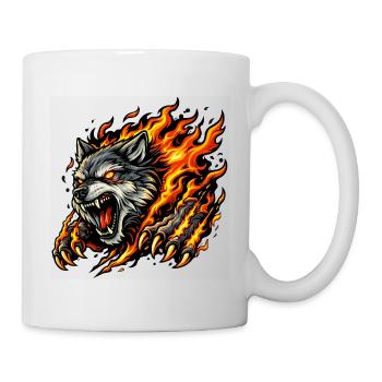 Wolf In Flame Eruption - Mug - white - Right