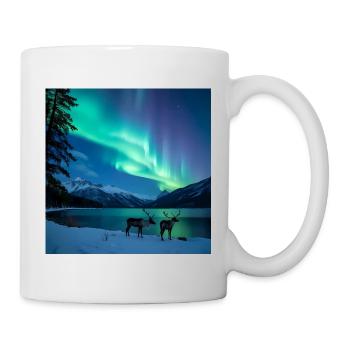 Polarna Zorza nad Lodowym Jeziorem - Mug - white - Right