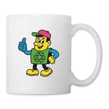 Recycle Hero Maskottchen-Tee - Tasse - Weiß - Rechts