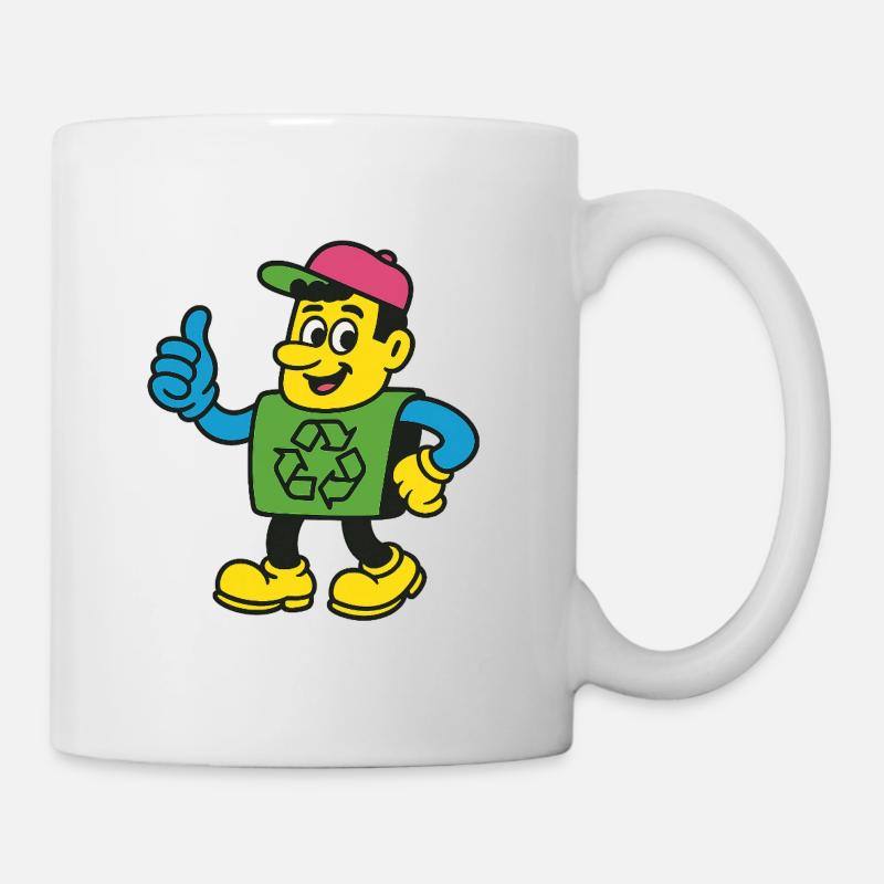 Recycle Hero Mascot Tee - Mug - white