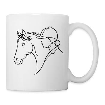 Dressage de chevaux minimaliste en silhouette - Mug blanc - blanc - Droite