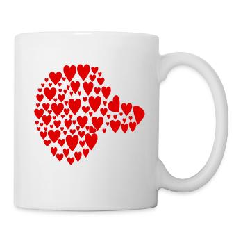 Dackel Hunde - Kopf Herz - Tasse - Weiß - Rechts