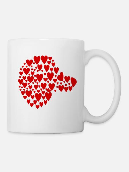 Dackel Hunde - Kopf Herz - Tasse - Weiß