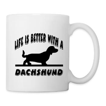 Dackel - Tasse - Weiß - Rechts