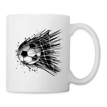 Fußball Ball - Tasse - Weiß - Rechts