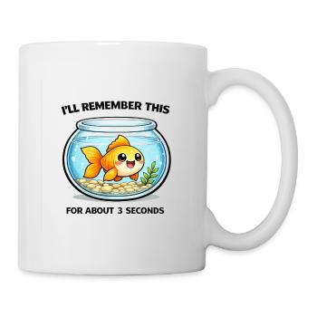Lachender Goldfisch Spruch Aquarium - Tasse - Weiß - Rechts