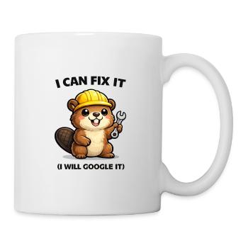Biber Mechaniker: I Can Fix It - Tasse - Weiß - Rechts