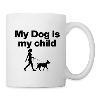 MON CHIEN EST MON ENFANT ! CHIEN AIME LES PARENTS DES CHIENS NOIRS - Mug blanc - blanc - Droite