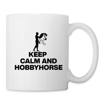 RESTEZ CALME ET SOYEZ UN CHEVAL DE BATAILLE ! HOBBYHORSING - Mug blanc - blanc - Droite