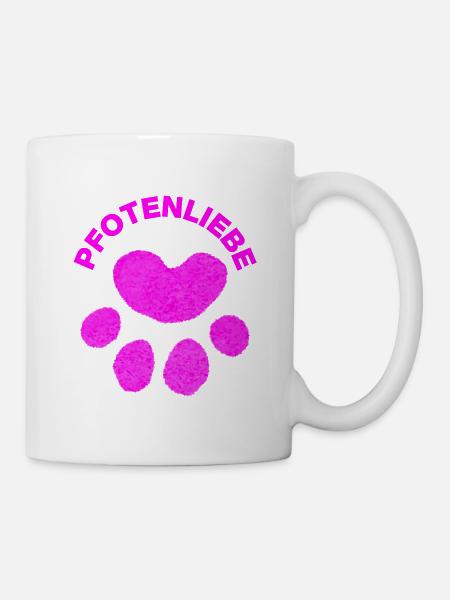 PFOTENLIEBE! TIERLIEBE PETLOVE HUNDELIEBE CATLOVER - Tasse - Weiß