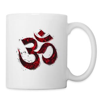 Om Symbol Spirituell Yoga Vintage Rot - Tasse - Weiß - Rechts