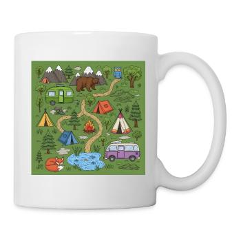 Forest Camping Adventure Illustration - Mug - white - Right