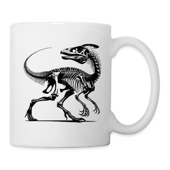 Dinosaure Raptor avec des os de colonne vertébrale - Mug blanc - blanc - Droite