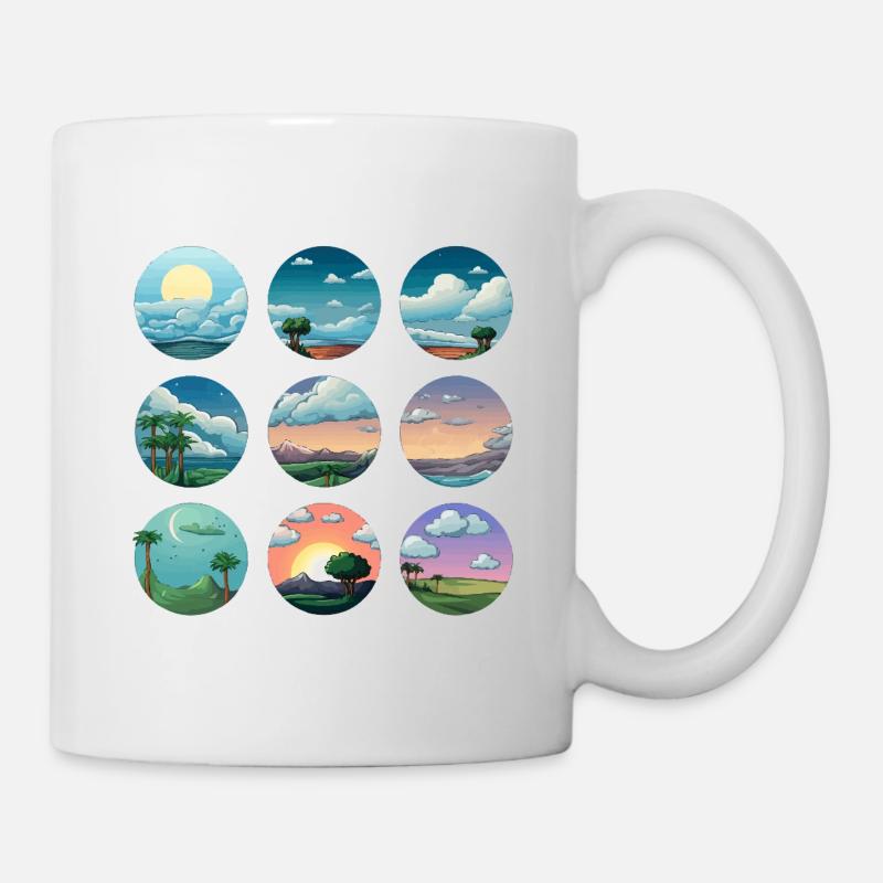 Paysages circulaires du soleil - Mug blanc - blanc