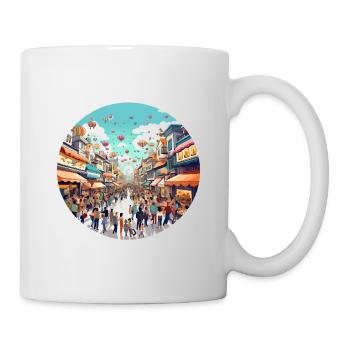 Ballonfest Straßenszene - Tasse - Weiß - Rechts