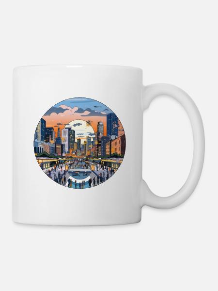 Coucher de soleil sur la ligne d’horizon - Mug blanc - blanc
