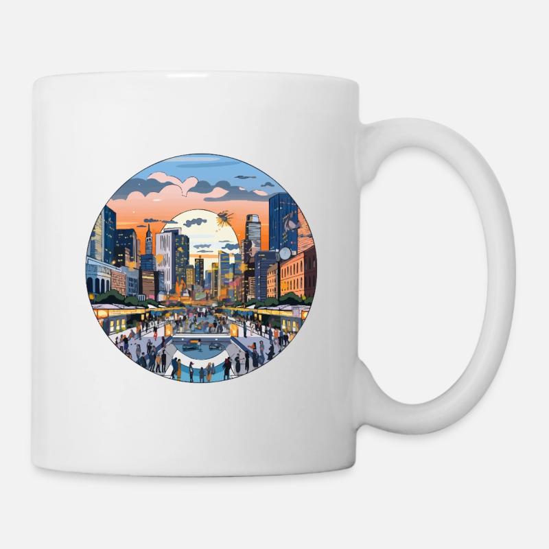 Coucher de soleil sur la ligne d’horizon - Mug blanc - blanc