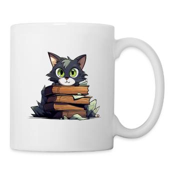 Cat Book Stack - Mug - white - Right