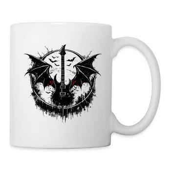 Electric guitar with bat wings - Mug - white - Right