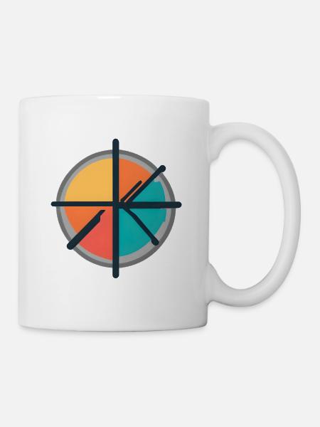 Minimal Geometric Circle Emblem - Tasse - Weiß