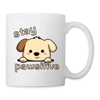 Restez Pawsitive - Mug blanc - blanc - Droite
