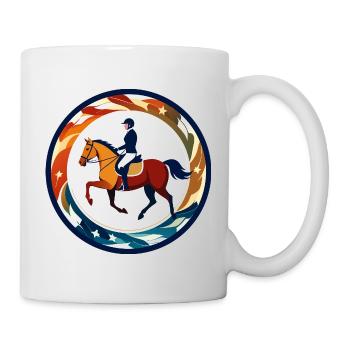 Rider in Star Arch Emblem Equestrian Motif - Mug - white - Right