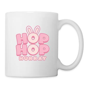Hop Hop Hurray | Cute Bunny Saying Motif - Mug - white - Right