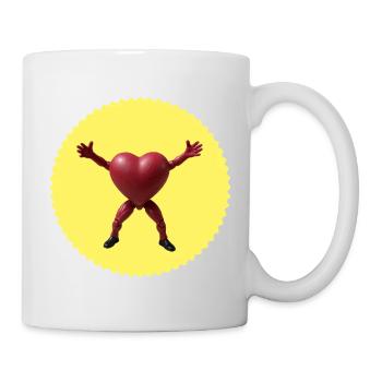 Hugging Heart Action Figure (Jagged Badge) - Tasse - Weiß - Rechts