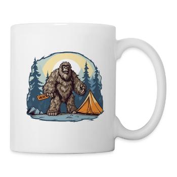 Bigfoot Camping im Wald - Tasse - Weiß - Rechts