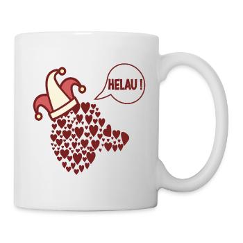 Dackel Hundekostüm Karneval Helau - Tasse - Weiß - Rechts