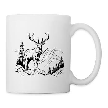 Tier Hirsch Wald Natur Symbol - Tasse - Weiß - Rechts