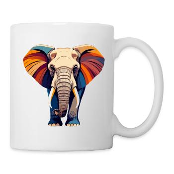 Motif graphique vectoriel coloré de gros éléphant coloré - Mug blanc - blanc - Droite