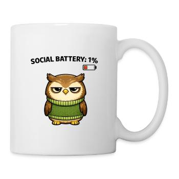 Eulenpullover 1% Akku Humor - Tasse - Weiß - Rechts