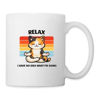 Relax Katze Meditative Chill - Tasse - Weiß - Rechts