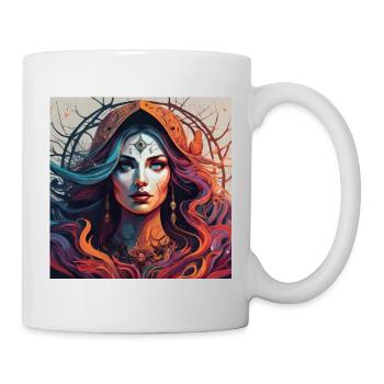 Third Eye magic. Fiery Mystic Portrait - Mug - white - Right