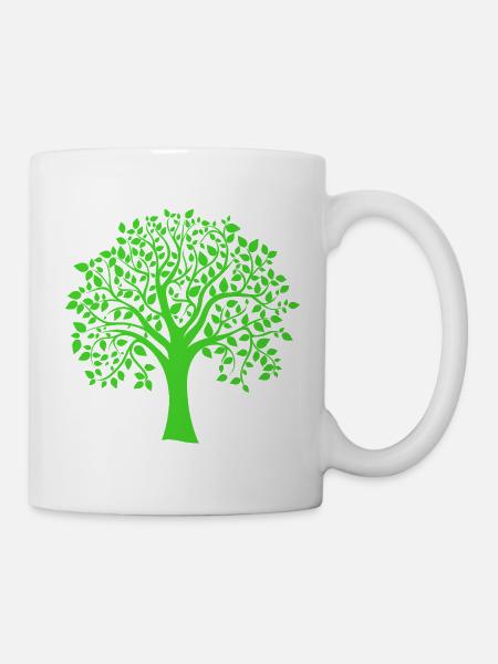 Icon Green Jumbo Tree Print Silhouette - Mug - white