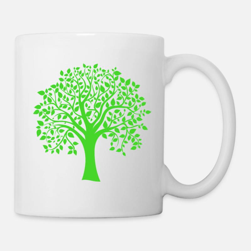 Icon Green Jumbo Tree Print Silhouette - Tasse - Weiß