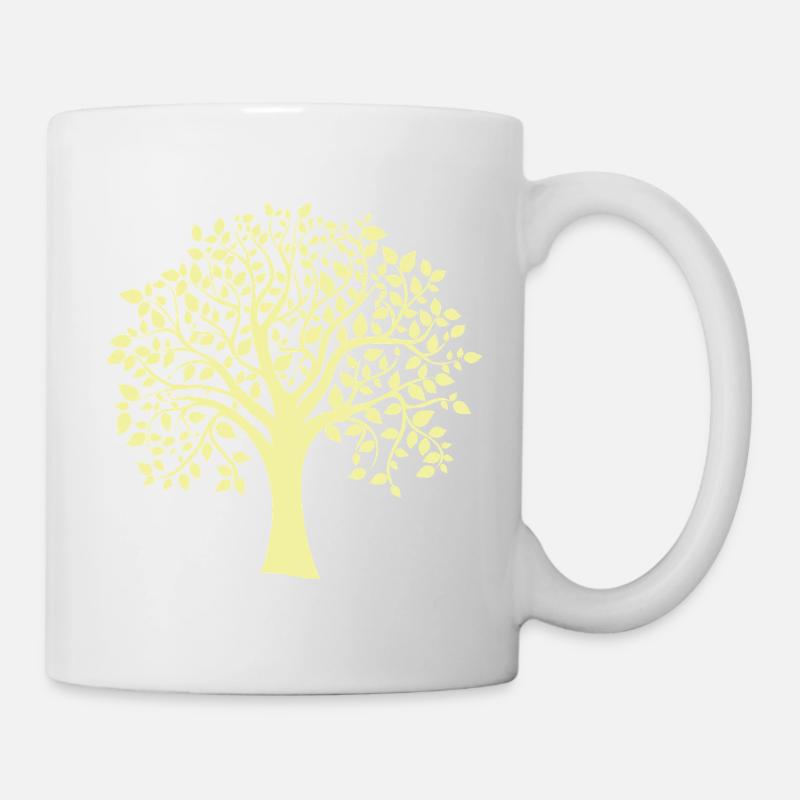 Icon Gelber Jumbo-Baum-Print-Silhouette - Tasse - Weiß