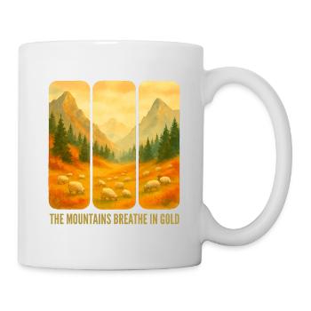 Mountains breathing gold - Mug - white - Right