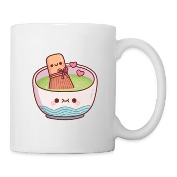 Süße Matcha-Teeschale und Schlageiter Valentinstag - Tasse - Weiß - Rechts