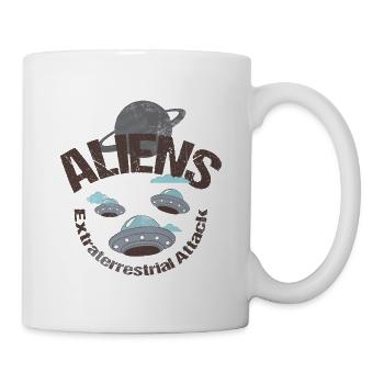Alien-Begegnungen: Außerirdische Luftschiffe - Tasse - Weiß - Rechts