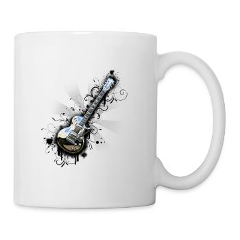 Shiny chrome guitar - Mug - white - Right