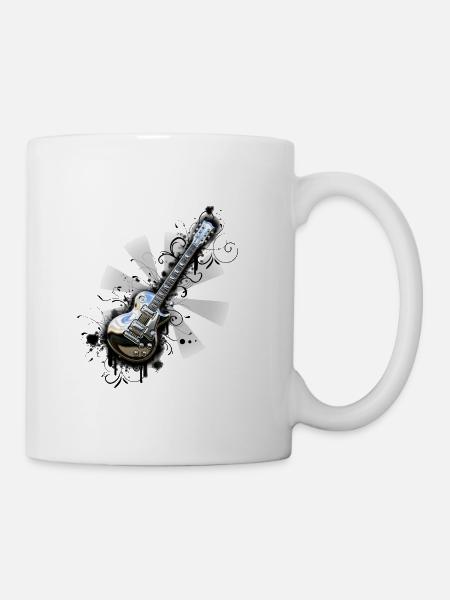 Guitare chromée brillante - Mug blanc - blanc