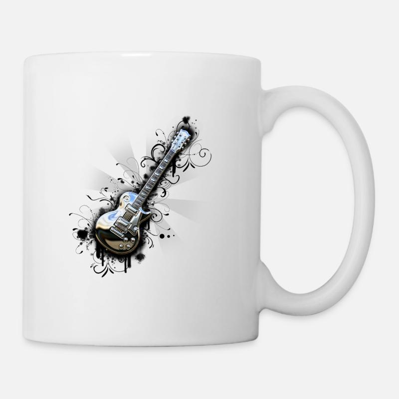 Guitare chromée brillante - Mug blanc - blanc