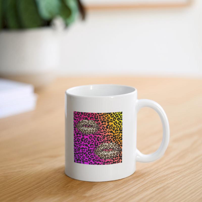 Leopard Lips on Neon Gradient Mug