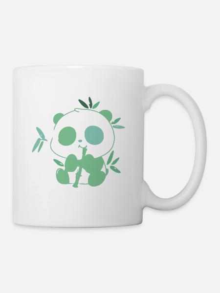 Panda avec bambou – illustration délicate - Mug blanc - blanc