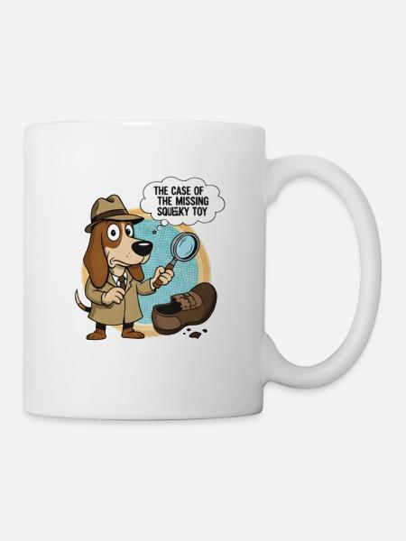 Detective Dog and Missing Toy - Mug - white