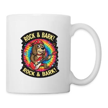 Rock & Bark Batik-Gitarrenhund - Tasse - Weiß - Rechts